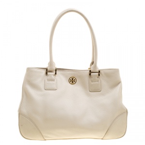 مملوكة مسبقًا Tory Burch Off White Leather Robinson Tote
