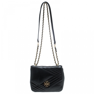 Pre Owned Tory Burch Black Leather Kira Crossbody Bag