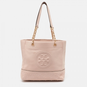 Tory Burch Pink Leather Fleming Tote