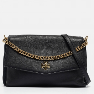 Pre Owned Tory Burch Black Leather and Suede Kira Shoulder Bag 