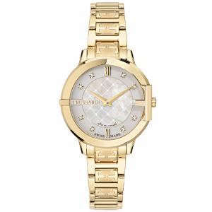 Trussardi White Gold Plated Stainless Steel Heket Women's Wristwatch 32MM