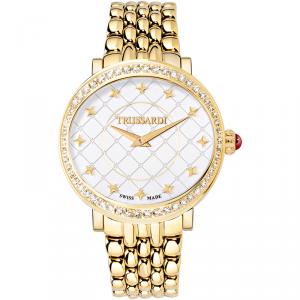 Trussardi White Gold Plated Stainless Steel Thalia Women's Wristwatch 38MM