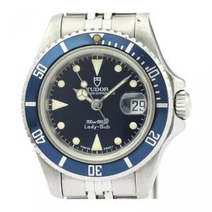 Tudor Blue Stainless Steel Prince Oyster Date 96090 Women's Wristwatch 27MM