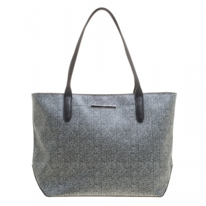 Tumi Grey Canvas Coated and Leather Trim Tote