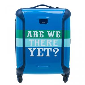 Tumi Blue Plastic "Are We There Yet?" Continental Carry On Trolley