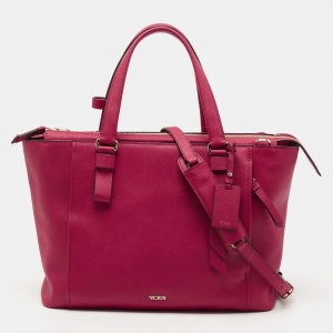 TUMI Pink Saffiano Leather Varek Park Tote