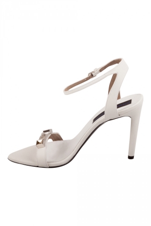 Proenza Schouler White Leather Ps11 Hardware  Ankle Strap Sandals Size 38