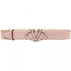 Pre Owned Valentino Poudre Leather V Rivet Belt 75 CM