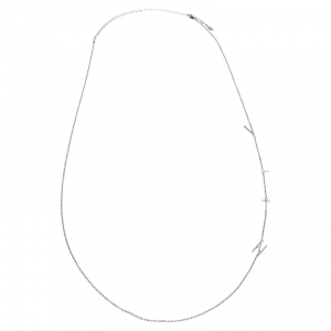 Pre Owned Valentino Silver Tone Letter Long Necklace 