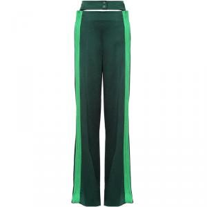 Pre Owned Valentino Jungle/Peppermint Satin Hammered Trousers M