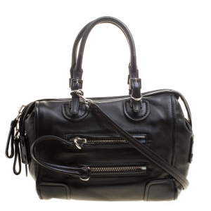 Valentino Black Leather Bowling Bag