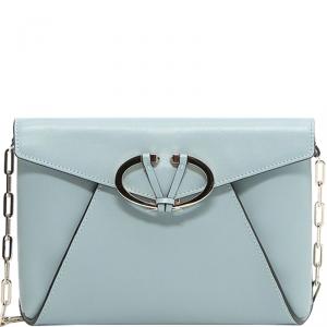 Pre Owned Valentino Nube Soft Leather V Rivet Clutch Bag