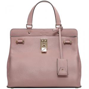 Pre Owned Valentino Lipstick Leather Medium Joylock Top Handle Bag