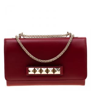 Pre Owned Valentino Rosso V. Leather Va Va Voom Chain Shoulder Bag