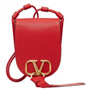 Pre Owned Valentino Rouge Pur Leather Small VRING Crossbody Bag