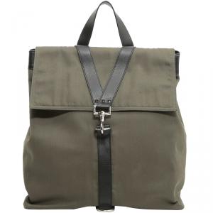 Valentino Army Green/Nero Canvas V Sign Backpack