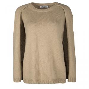 Pre Owned Valentino Brown Cape Style Cashmere Sweater L