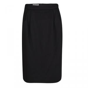 Pre Owned Valentino Black Wool Cashmere Pencil Skirt M
