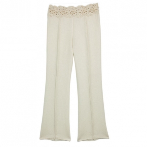 Pre Owned Valentino Lace Belt Linen Trousers M