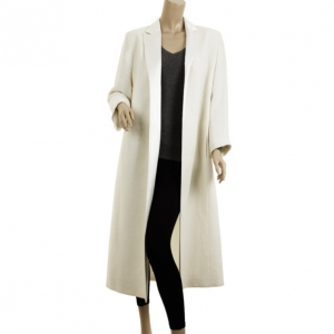 Valentino Cream Silk Wool Long Coat L