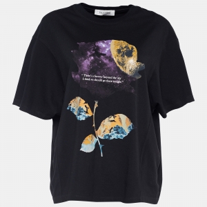 Valentino x Undercover Black Jersey Floral Cosmos Print T-Shirt S