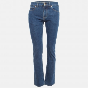 Valentino Blue V Embellished Denim Skinny Jeans S Waist 26"