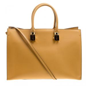 Pre Owned Valentino Mustard Leather Rockstud Tote