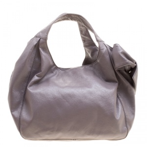 Pre Owned Valentino Lilac Leather Small Bow Hobo