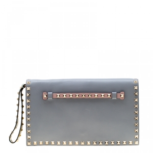 Valentino Multicolor Leather Rockstud Wristlet Clutch