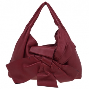 Pre Owned Valentino Red Leather Premier Bow Hobo