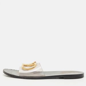 Valentino Transparent PVC VLogo Slide Flats  Size 38.5
