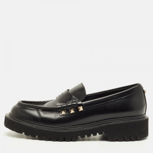 Pre Owned Valentino Rockstud Size 38 Leather Loafers