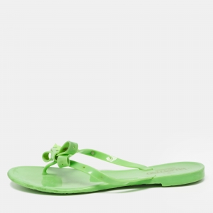 Valentino Green Jelly Rockstud Flat Slides Size 38