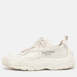 Pre Owned Valentino White Leather Gumboy Sneakers Size 38