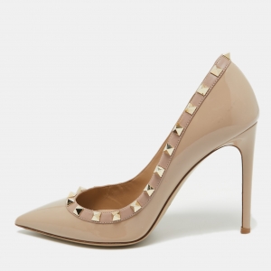 Valentino Dusty Pink Patent Leather Rockstud Pumps Size 38