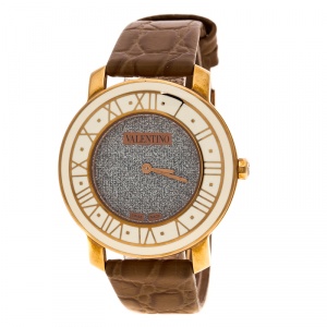 Valentino Metallic Grey Rose Gold Plated Histoire Women's Wristwatch 37 mm