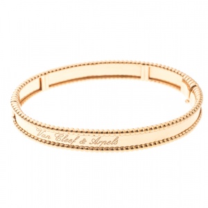 Pre Owned Van Cleef & Arpels Perlée Signature 18K Rose Gold Bracelet M