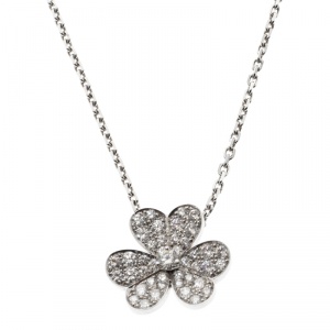 Pre Owned Van Cleef & Arpels Frivole Diamond White Pendant Necklace