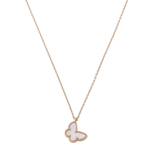 Pre Owned قلادة فان كليف  أربلز سويت ألامبرا باترفلاي صدف وذهب أصفر عيار 18 