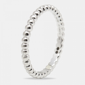 Van Cleef & Arpels Perlée Pearls of Gold 18k White Gold Small Model Ring Size 54