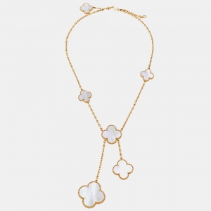 مملوكة مسبقًا قلادة فان كليف أند أربلز ماجيك ألامبرا ذهب أصفر عيار 18 6 حليات