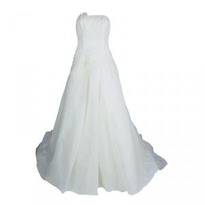 White by Vera Wang Strapless Lace Wedding Gown L