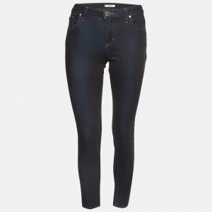 Versace Collection Navy Blue Denim Pocket Embellished Jeans M Waist 28"