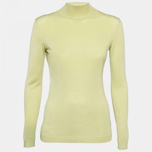 Versace Jeans Couture Lime Green Knit Back Open Sweatshirt XS