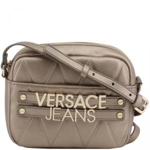 Versace Jeans Brown Faux Quilted Leather Crossbody Bag
