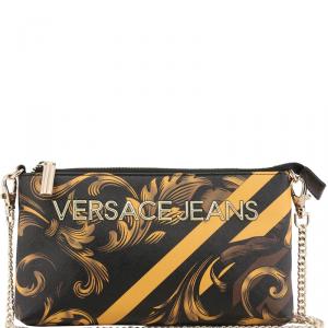 Versace Jeans Multicolor Print Leather Chain Pochette Accessories