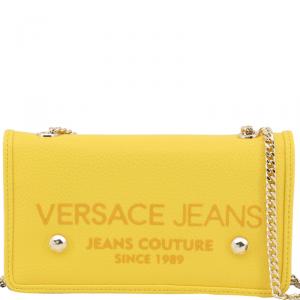 Versace Jeans Yellow Synthetic Leather Clutch Bag
