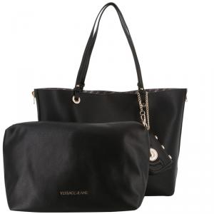 Versace Jeans Black Synthetic Leather Shopping Tote Bag