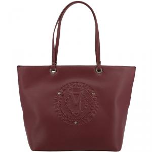 Versace Jeans Dark Red Faux Leather Shopper Tote