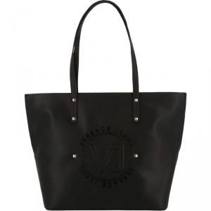 Versace Jeans Black Faux Leather Shopping Tote